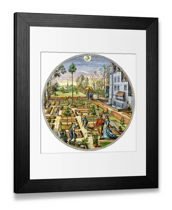 Framed Print : Formal garden of the late Middle Ages Framed Print : Formal garden of the late Middle Ages