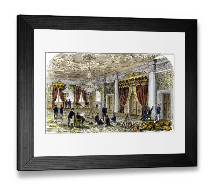 Framed Print : White House used as a camp for Union soldiers, 1860s Framed Print : White House used as a camp for Union soldiers, 1860s