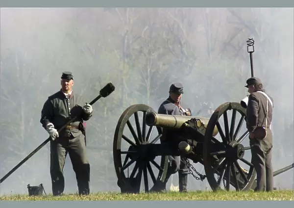 Civil War artillery reenactors, Shiloh battlefield TN