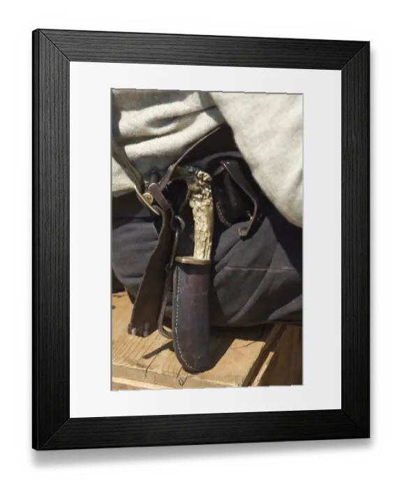 Framed Print : Civil War knife in a leather sheath Framed Print : Civil War knife in a leather sheath