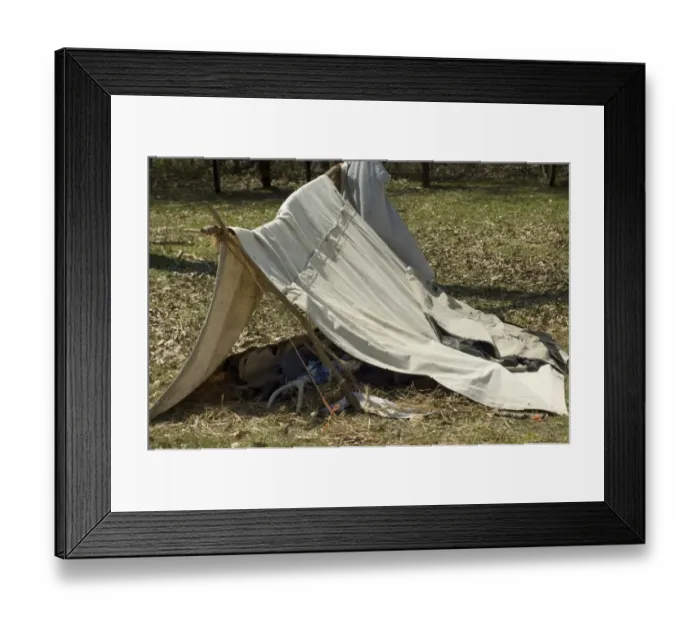 Framed Print : Soldiers tent at a Confederate encampment, Shiloh battlefield Framed Print : Soldiers tent at a Confederate encampment, Shiloh battlefield