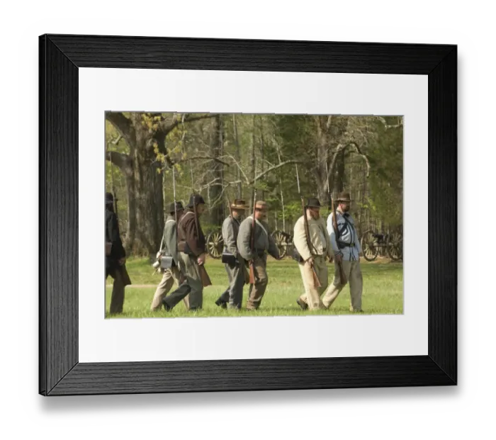 Framed Print : Civil War reenactor soldiers