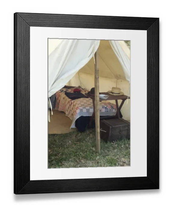 Framed Print : Officers tent at a Confederate encampment, Shiloh battlefield Framed Print : Officers tent at a Confederate encampment, Shiloh battlefield