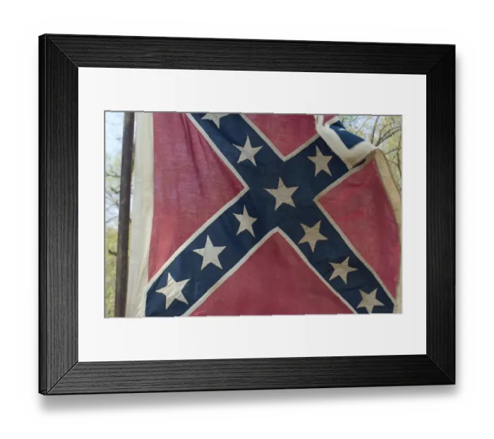 Framed Print : Handmade Confederate battle flag replica