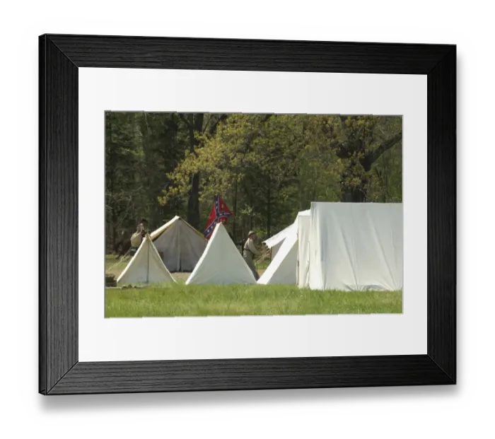 Framed Print : Reenactment of a Confederate encampment, Shiloh battlefield Framed Print : Reenactment of a Confederate encampment, Shiloh battlefield