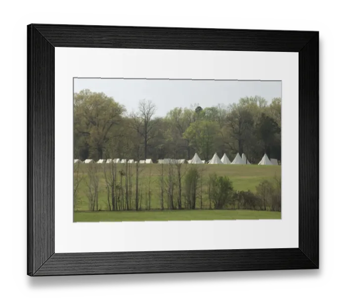 Framed Print : Reenactment of a Civil War army camp, Shiloh battlefield