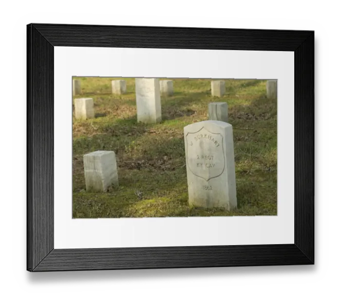 Framed Print : Kentucky grave, National Cemetery, Shiloh battlefield