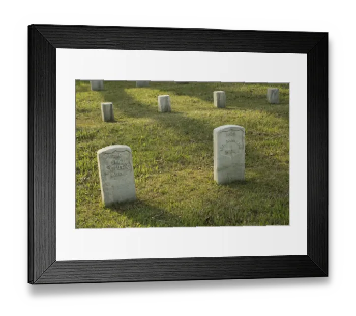 Framed Print : Wisconsin graves, National Cemetery, Shiloh battlefield