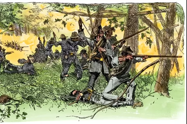 Confederate soldiers in action, Battle of Chickamauga