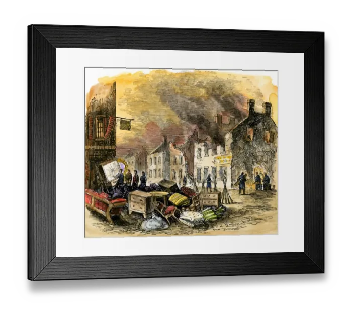 Framed Print : Ruins of Fredericksburg, US Civil War