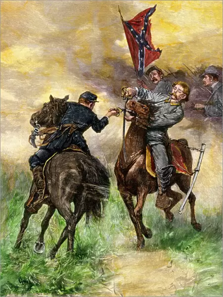 Civil War cavalry skirmish