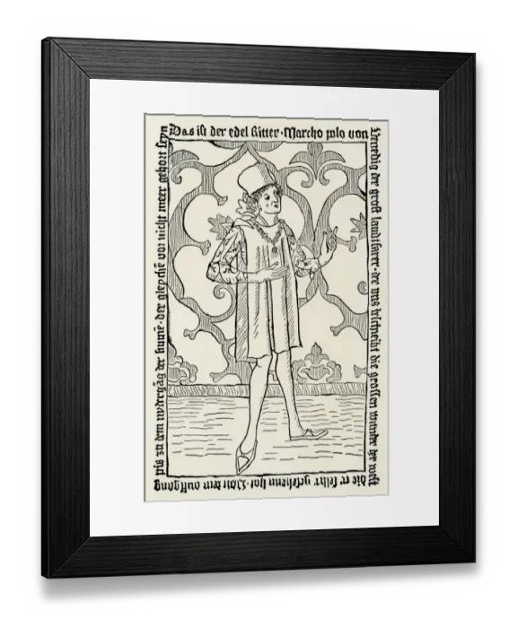 Framed Print : Marco Polos Voyages published in 1477 Framed Print : Marco Polos Voyages published in 1477