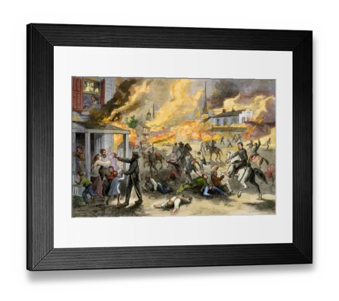 Framed Print : Quantrill raid on Lawrence, Kansas, US Civil War
