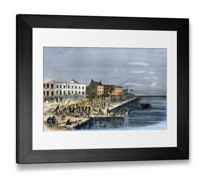 Framed Print : Battle at Galveston, Texas, US Civil War Framed Print : Battle at Galveston, Texas, US Civil War