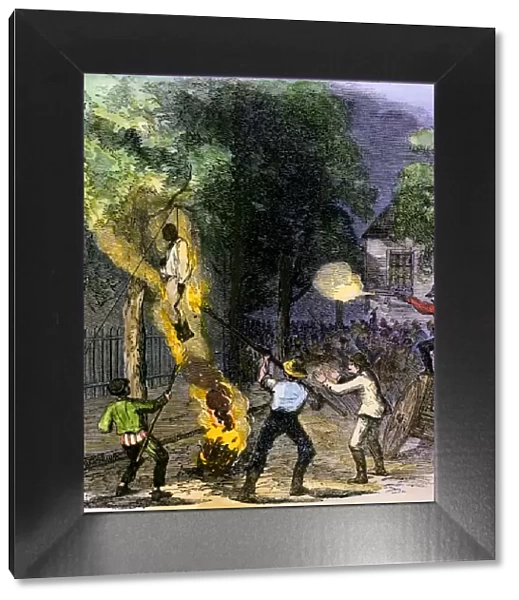 New York draft rioters murdering a black man, 1863