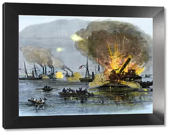Union gunboats sunk in Galveston Bay, 1863