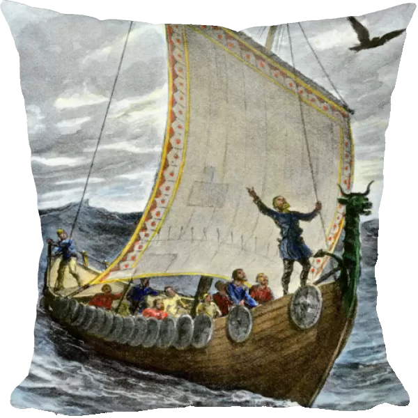 Viking ship at sea