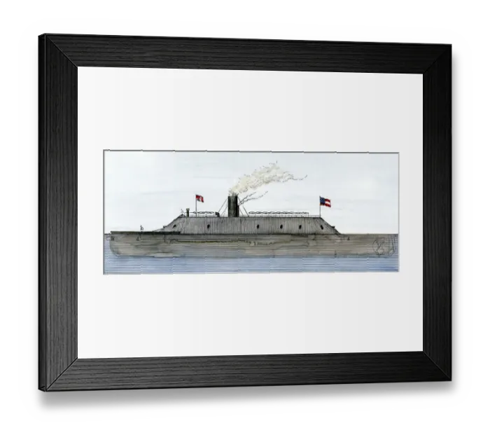 Framed Print : Confederate ironclad Merrimac