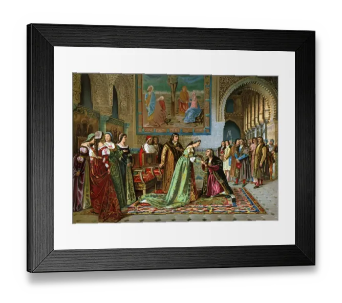 Framed Print : Columbus brought in chains before Ferdinand and Isabella by Bobadilla Framed Print : Columbus brought in chains before Ferdinand and Isabella by Bobadilla