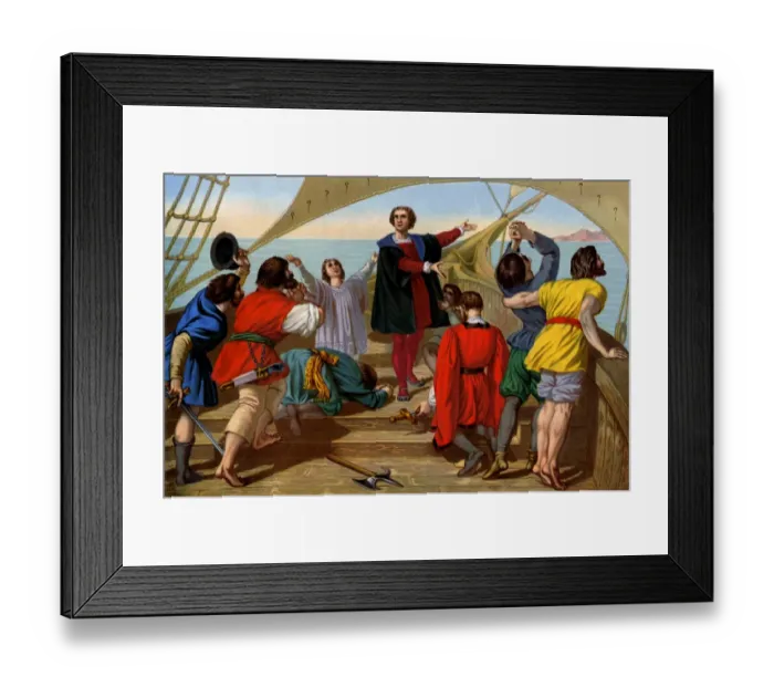 Framed Print : First view of the New World by Columbus Framed Print : First view of the New World by Columbus