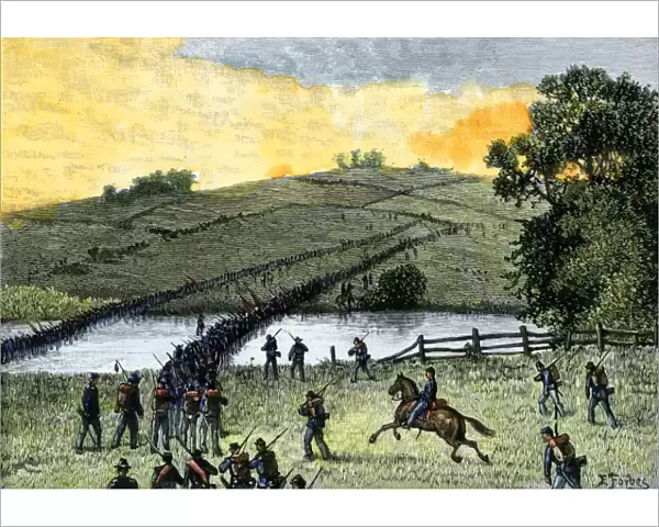Union troops fording Antietam Creek, 1862