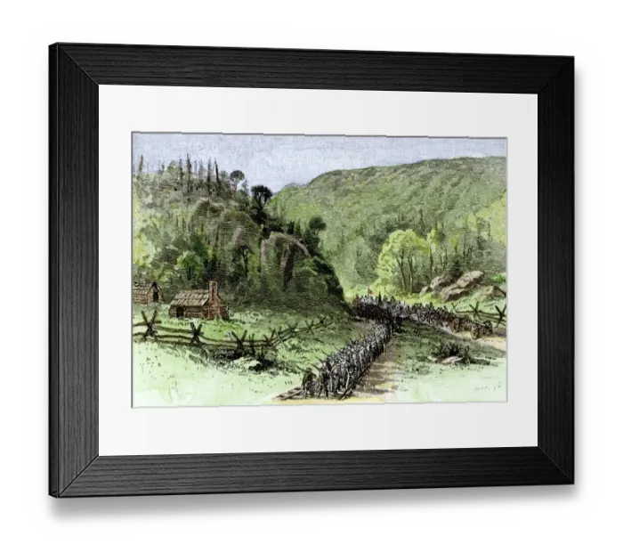 Framed Print : General James Longstreets march through Thoroughfare Gap to reinforce Framed Print : General James Longstreets march through Thoroughfare Gap to reinforce