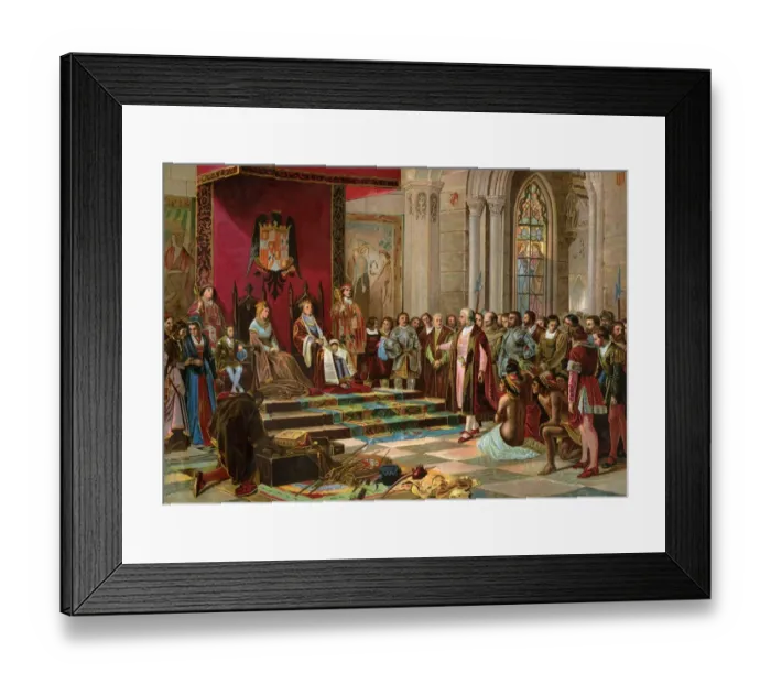 Framed Print : Columbus greeted by King Ferdinand Framed Print : Columbus greeted by King Ferdinand