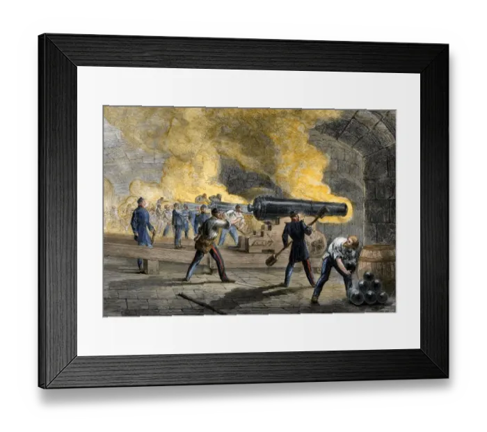 Framed Print : Fort Sumter artillery during the siege, 1861 Framed Print : Fort Sumter artillery during the siege, 1861