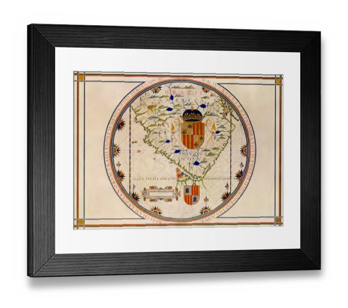 Framed Print : Portuguese map of the tip of South America, 1571 Framed Print : Portuguese map of the tip of South America, 1571