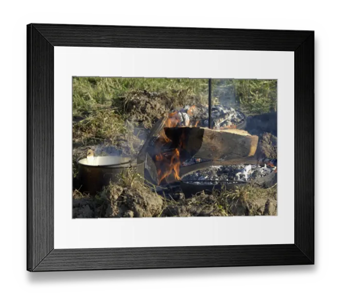 Framed Print : Food baking at a Continental Army camp reenactment Framed Print : Food baking at a Continental Army camp reenactment