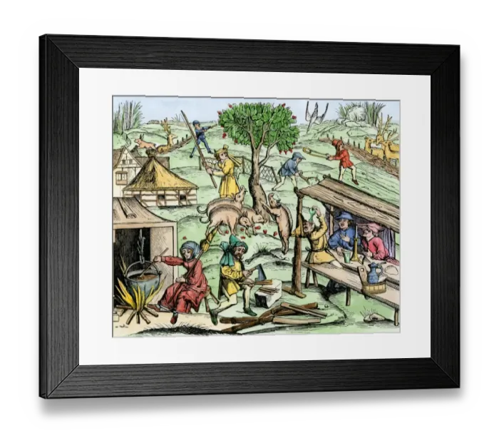 Framed Print : Country life in medieval Europe Framed Print : Country life in medieval Europe