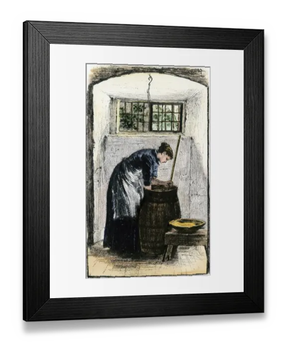 Framed Print : Churning butter Framed Print : Churning butter