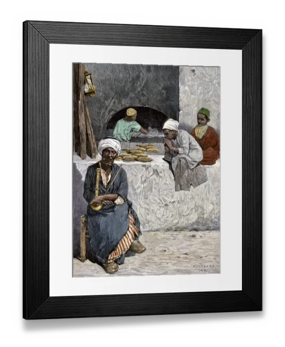 Framed Print : Arab bakers at their bread oven in Cairo Framed Print : Arab bakers at their bread oven in Cairo
