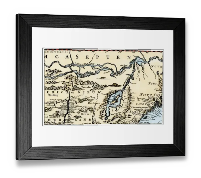 Framed Print : Dutch map of eastern North America, 1670