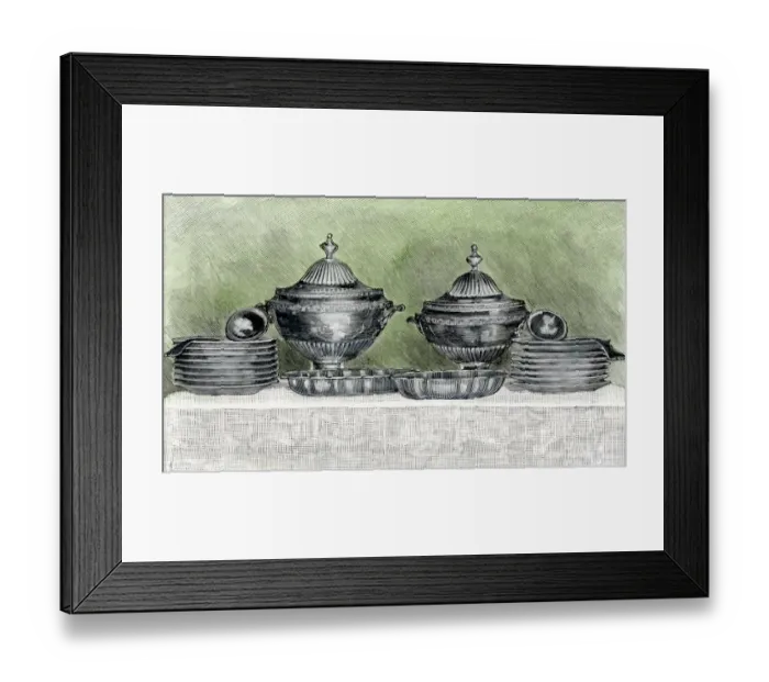 Framed Print : Delmonicos Restaurant soup service, 1890s Framed Print : Delmonicos Restaurant soup service, 1890s