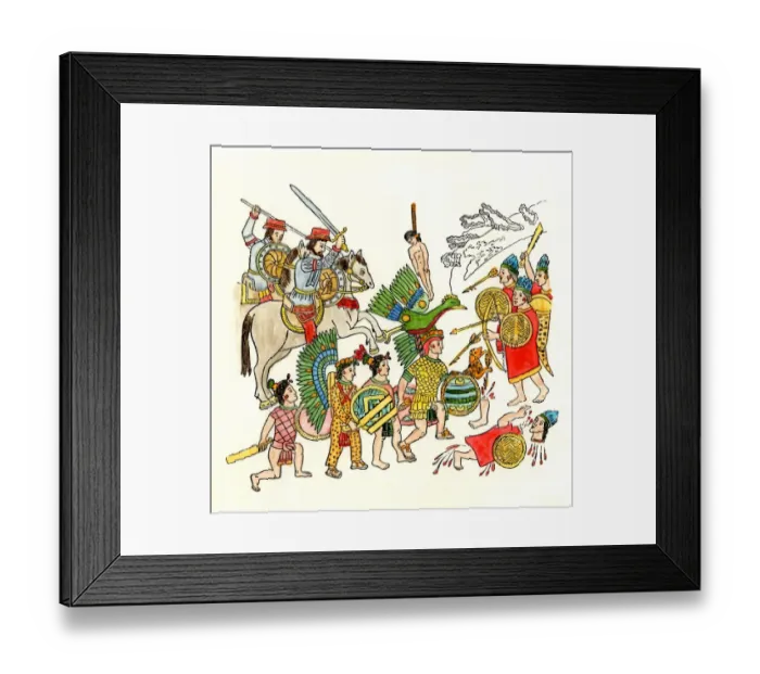 Framed Print : Battles of the Spanish conquistadors in Mexico Framed Print : Battles of the Spanish conquistadors in Mexico
