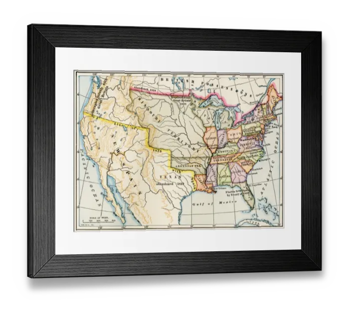Framed Print : Map of the United States in 1819 Framed Print : Map of the United States in 1819