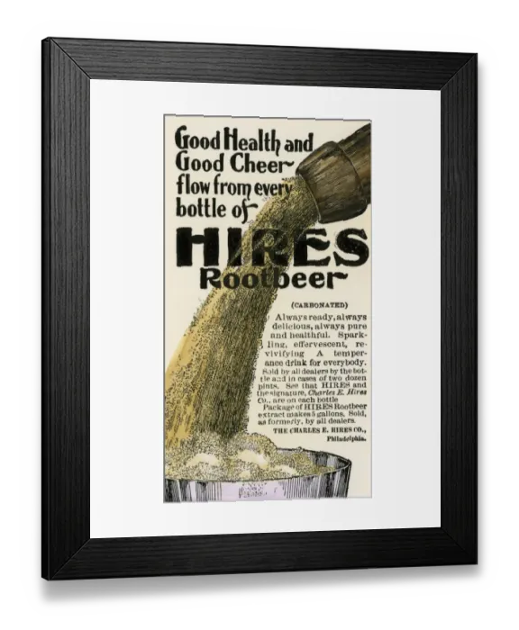 Framed Print : Hires Rootbeer ad, 1890s Framed Print : Hires Rootbeer ad, 1890s