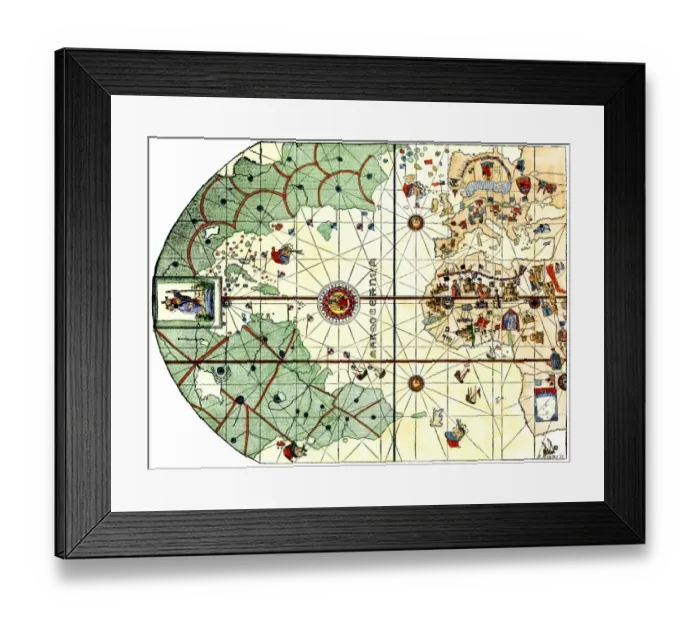Framed Print : Map of the Atlantic with the New World coast Framed Print : Map of the Atlantic with the New World coast