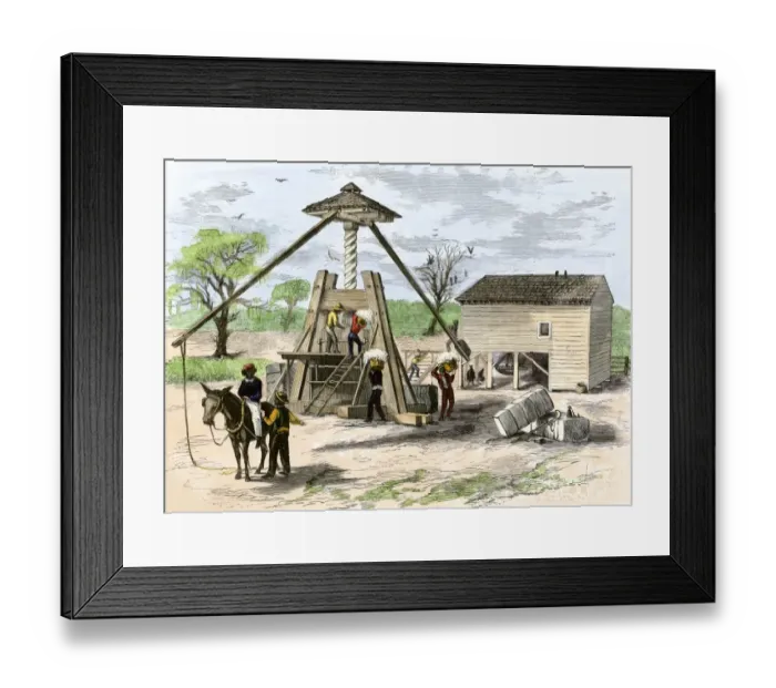 Framed Print : Cotton-press, 1800s Framed Print : Cotton-press, 1800s