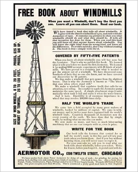 Windmill ad, about 1900