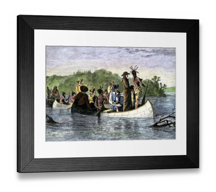 Framed Print : Father Marquette and Louis Joliet Framed Print : Father Marquette and Louis Joliet