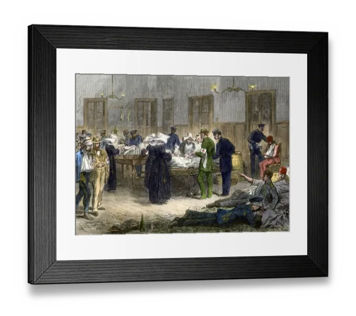 Framed Print : Red Cross field hospital in Bohemia, 1866 Framed Print : Red Cross field hospital in Bohemia, 1866