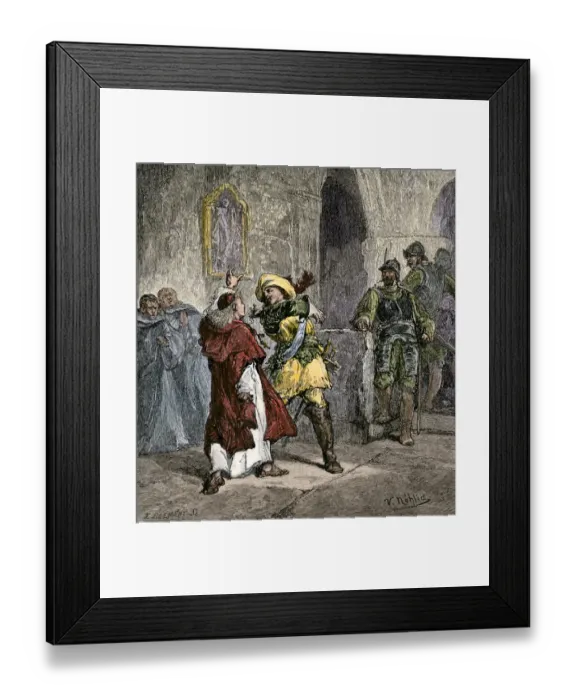 Framed Print : Peter striking a priest in a monastery Framed Print : Peter striking a priest in a monastery