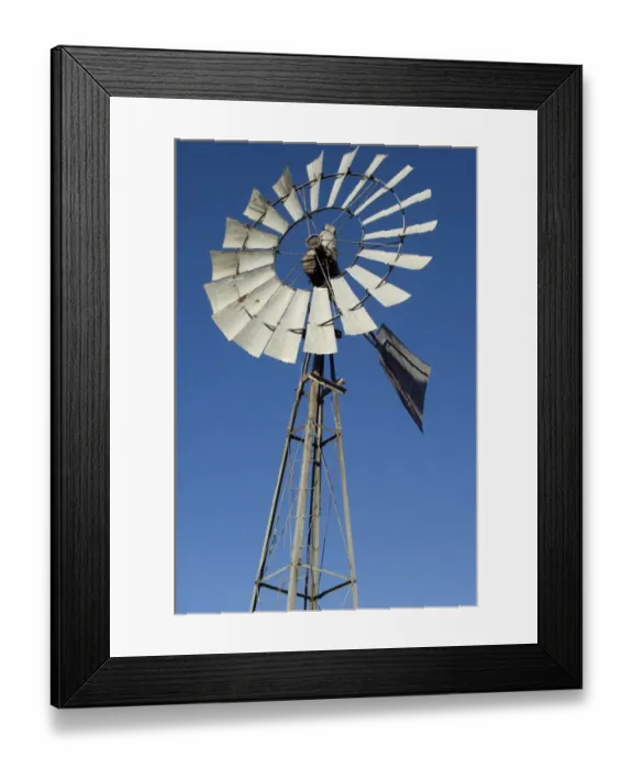 Framed Print : Steel windmill