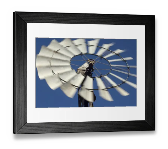 Framed Print : Closeup of spinning windmill manufactured by Aermotor Company Framed Print : Closeup of spinning windmill manufactured by Aermotor Company