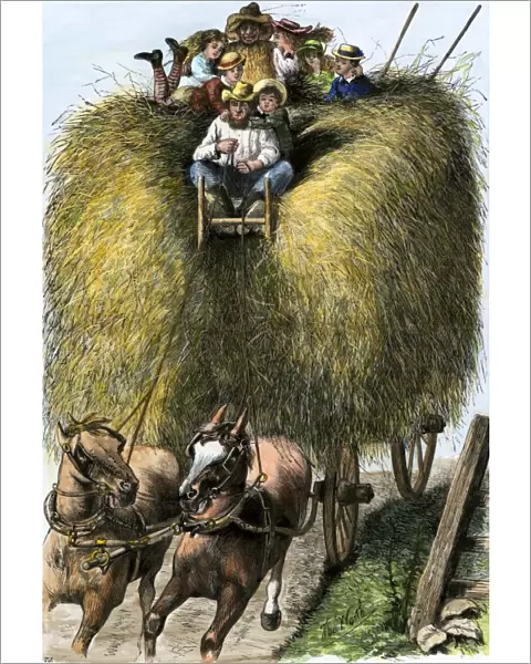A hay ride, 1800s