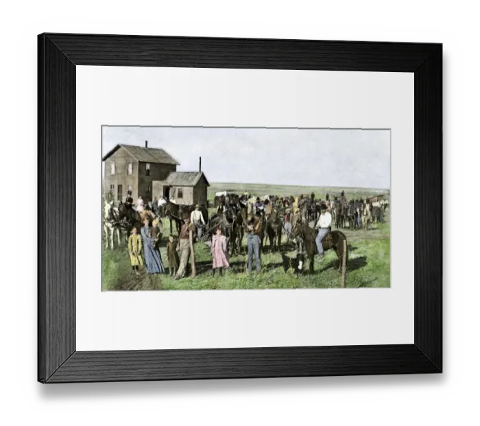 Framed Print : Neighbors sharing farm work on the Great Plains Framed Print : Neighbors sharing farm work on the Great Plains