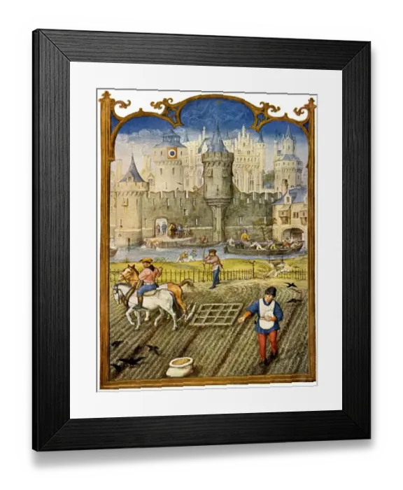 Framed Print : Agriculture in the Middle Ages