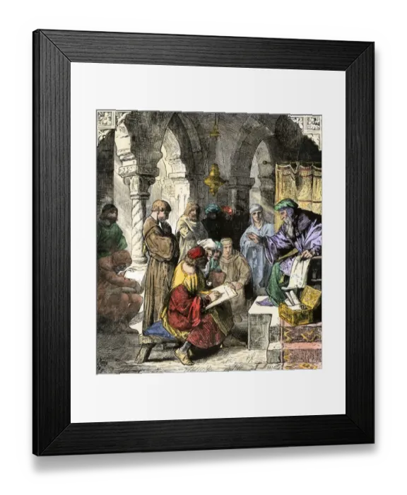 Framed Print : Medieval Arabs teaching science Framed Print : Medieval Arabs teaching science
